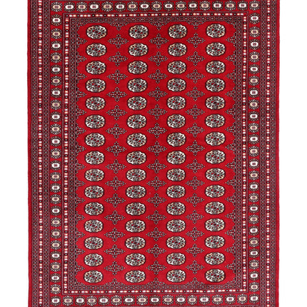 Bokhara 6' 0" X 8' 10" Hand Knotted Wool Rug 6' 0" X 8' 10" (183 X 269) / Red / Wool