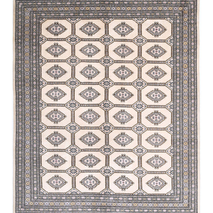 Bokhara 6' 7" X 8' 8" Hand Knotted Wool Rug 6' 7" X 8' 8" (201 X 264) / Ivory / Wool