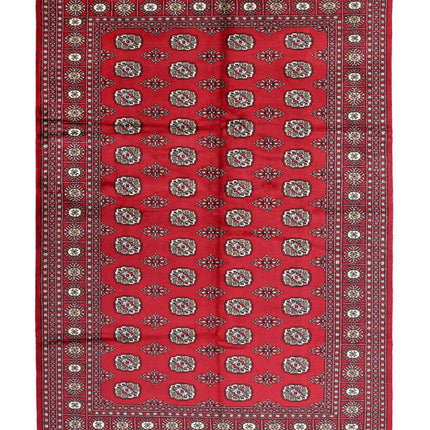 Bokhara 6' 2" X 8' 9" Hand Knotted Wool Rug 6' 2" X 8' 9" (188 X 267) / Red / Wool