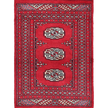 Bokhara 1' 11" X 3' 2" Hand Knotted Wool Rug 1' 11" X 3' 2" (59 X 97) / Red / Wool