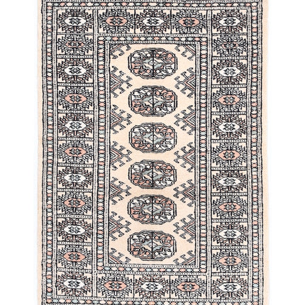 Bokhara 2' 0" X 3' 0" Hand Knotted Wool Rug 2' 0" X 3' 0" (61 X 91) / Ivory / Wool