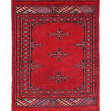 Bokhara 2' 0" X 3' 0" Hand Knotted Wool Rug 2' 0" X 3' 0" (61 X 91) / Red / Wool