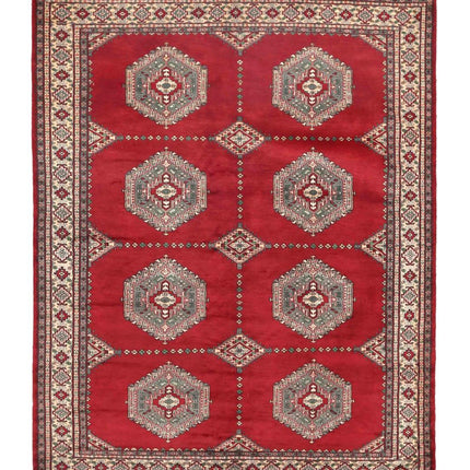 Bokhara 5' 7" X 7' 4" Hand Knotted Wool Rug 5' 7" X 7' 4" (170 X 223) / Burgundy / Wool