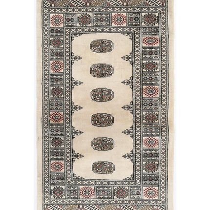 Bokhara 3' 0" X 5' 3" Hand Knotted Wool Rug 3' 0" X 5' 3" (91 X 160) / Beige / Wool