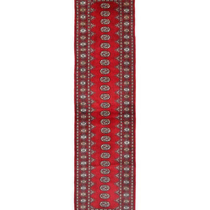Bokhara 2' 7" X 10' 4" Hand Knotted Wool Rug 2' 7" X 10' 4" (79 X 315) / Red / Wool