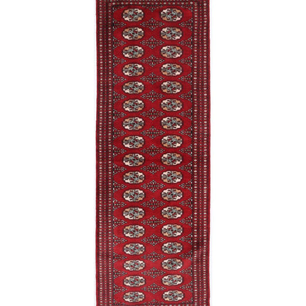 Bokhara 2' 6" X 7' 11" Hand Knotted Wool Rug 2' 6" X 7' 11" (76 X 241) / Red / Wool