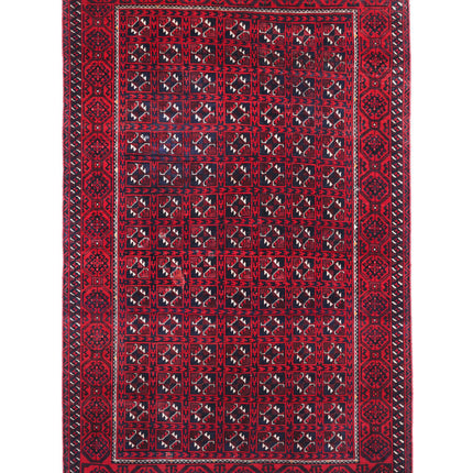 Bokhara 4' 7" X 7' 7" Hand Knotted Wool Rug 4' 7" X 7' 7" (140 X 231) / Red / Wool