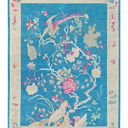 Chinese 10' 2" X 13' 8" Hand Knotted Wool Rug 10' 2" X 13' 8" (310 X 417) / Blue / Wool
