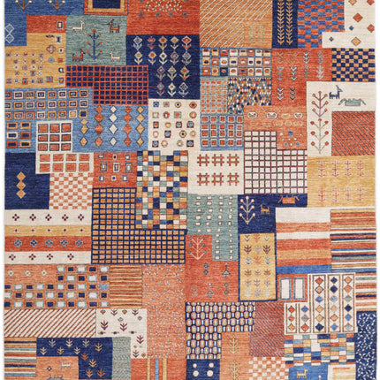 Gabbeh 8' 0" X 9' 8" Hand Knotted Wool Rug 8' 0" X 9' 8" (244 X 295) / Multi / Wool