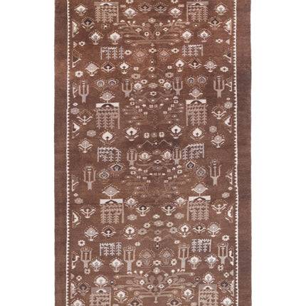 Gabbeh 4' 9" X 9' 0" Hand Knotted Wool Rug 4' 9" X 9' 0" (145 X 274) / Brown / Wool