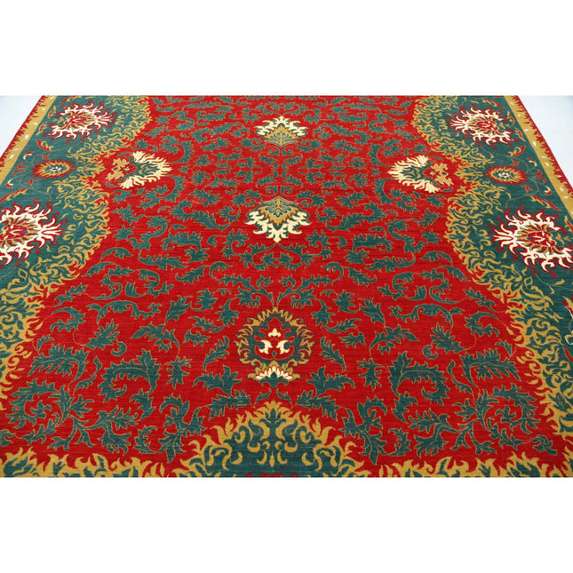 Gulshan 9' 2" X 12' 4" Powered Loom Wool Rug 9' 2" X 12' 4" (279 X 376) / Red / Green
