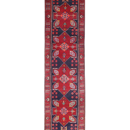 Hamadan 3' 3" X 13' 1" Hand Knotted Wool Rug 3' 3" X 13' 1" (99 X 399) / Black / Wool