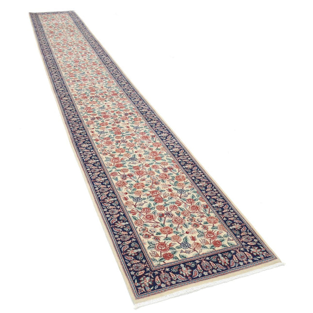 Heritage 2' 7" X 17' 9" Wool Hand-Knotted Rug 2' 7" X 17' 9" (79 X 541) / Ivory / Blue