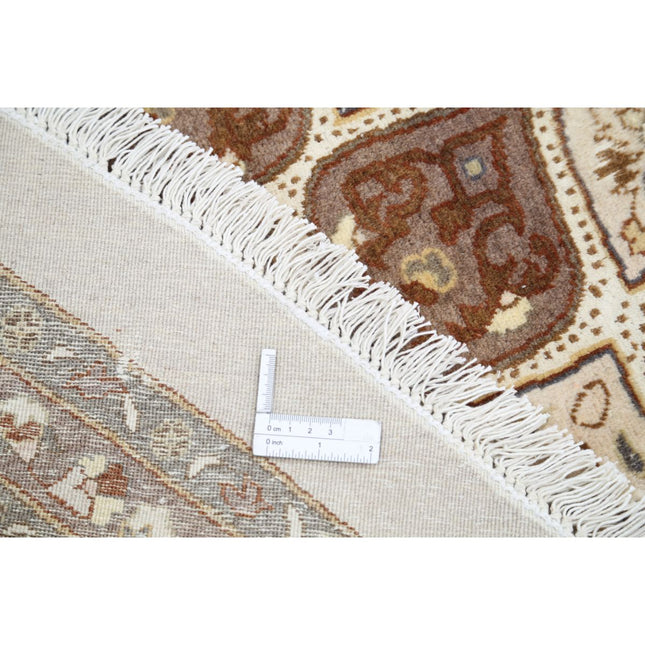 Heritage 11' 11" X 11' 11" Hand Knotted Wool Rug 11' 11" X 11' 11" (363 X 363) / Ivory / Brown