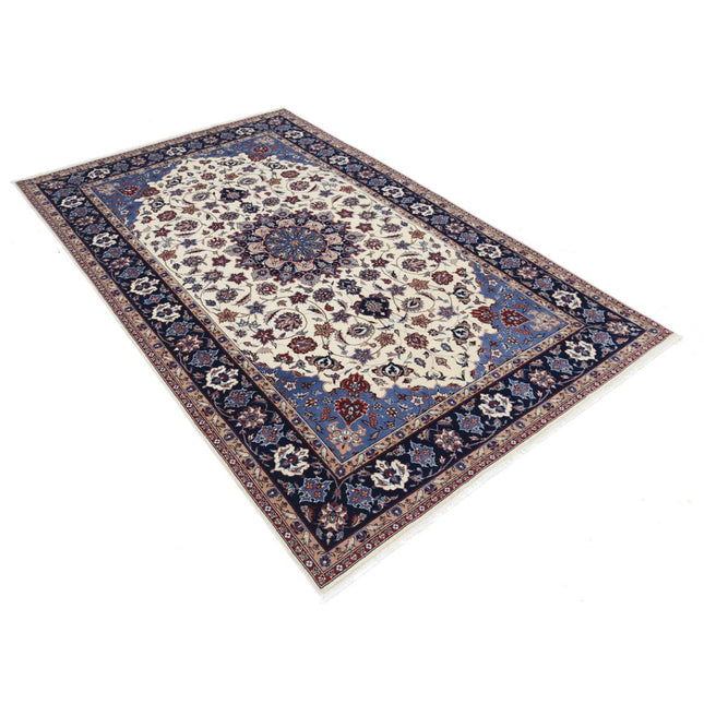 Heritage 5' 0" X 8' 0" Hand Knotted Wool Rug 5' 0" X 8' 0" (152 X 244) / Ivory / Blue