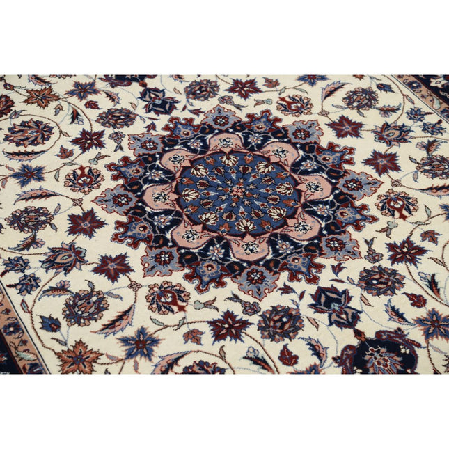 Heritage 5' 0" X 8' 0" Hand Knotted Wool Rug 5' 0" X 8' 0" (152 X 244) / Ivory / Blue