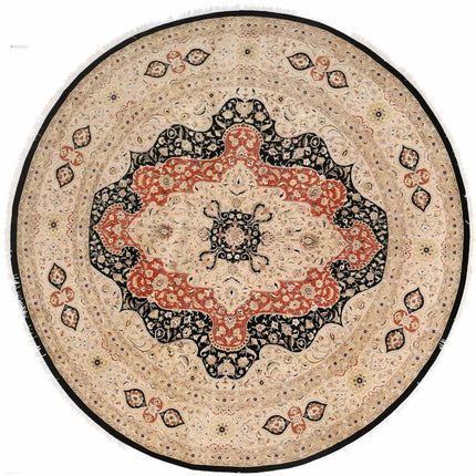 Heritage 12' 0" X 12' 0" Hand Knotted Wool & Silk Rug 12' 0" X 12' 0" (366 X 366) / Black / Wool & Silk