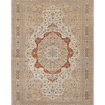 Heritage 12' 0" X 17' 10" Hand Knotted Wool & Silk Rug 12' 0" X 17' 10" (366 X 543) / Ivory / Wool & Silk