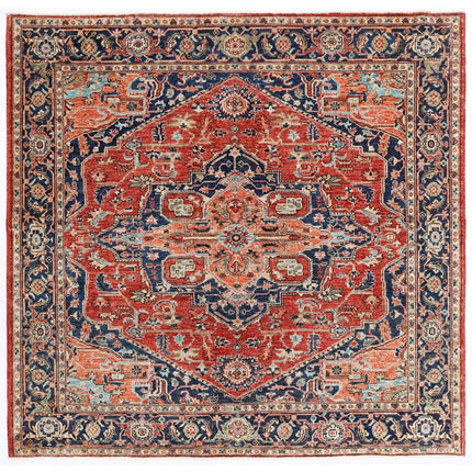 Heriz 5' 8" X 5' 11" Hand Knotted Wool Rug 5' 8" X 5' 11" (173 X 180) / Red / Wool