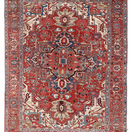 Heriz 9' 10" X 12' 6" Hand Knotted Wool Rug 9' 10" X 12' 6" (300 X 381) / Red / Wool