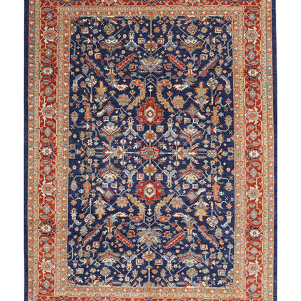 Heriz 9' 11" X 13' 11" Hand Knotted Wool Rug 9' 11" X 13' 11" (302 X 424) / Blue / Wool