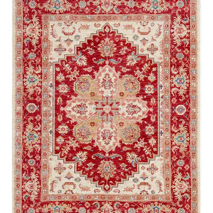 Heriz 5' 0" X 6' 5" Hand Knotted Wool Rug 5' 0" X 6' 5" (152 X 196) / Ivory / Wool