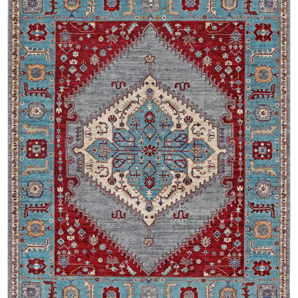 Heriz 7' 11" X 9' 8" Hand Knotted Wool Rug 7' 11" X 9' 8" (241 X 295) / Grey / Wool