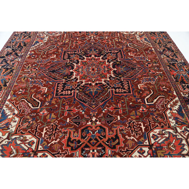 Heriz 9' 5" X 13' 2" Hand Knotted Wool Rug 9' 5" X 13' 2" (287 X 401) / Red / Black