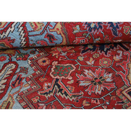 Heriz 8' 6" X 11' 6" Hand Knotted Wool Rug 8' 6" X 11' 6" (259 X 351) / Red / Blue