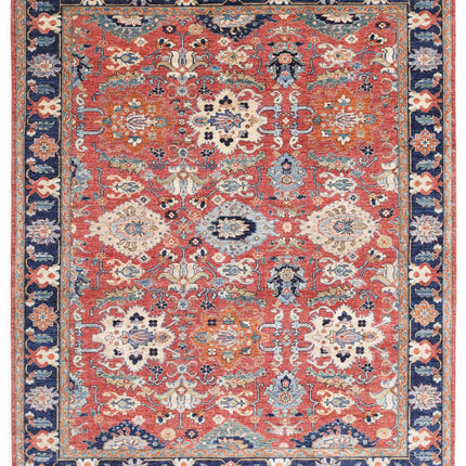 Humna 7' 10" X 9' 10" Hand Knotted Wool Rug 7' 10" X 9' 10" (239 X 300) / Red / Wool