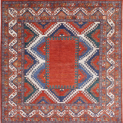 Humna 8' 8" X 9' 2" Hand Knotted Wool Rug 8' 8" X 9' 2" (264 X 280) / Rust / Wool