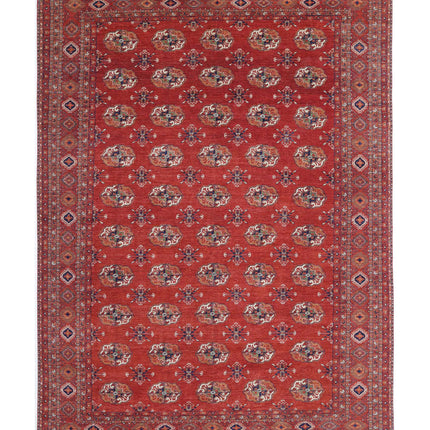 Humna 9' 10" X 14' 3" Hand Knotted Wool Rug 9' 10" X 14' 3" (300 X 434) / Red / Wool