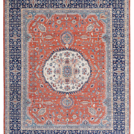 Humna 8' 11" X 10' 10" Hand Knotted Wool Rug 8' 11" X 10' 10" (272 X 330) / Rust / Wool