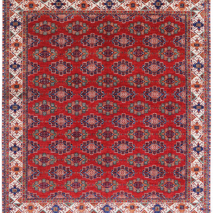 Humna 8' 1" X 9' 9" Hand Knotted Wool Rug 8' 1" X 9' 9" (246 X 297) / Red / Wool