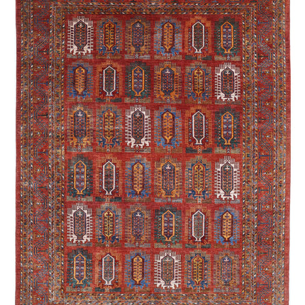Humna 10' 4" X 13' 6" Hand Knotted Wool Rug 10' 4" X 13' 6" (315 X 411) / Rust / Wool