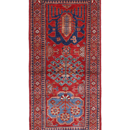 Humna 2' 9" X 5' 10" Hand Knotted Wool Rug 2' 9" X 5' 10" (84 X 178) / Red / Wool