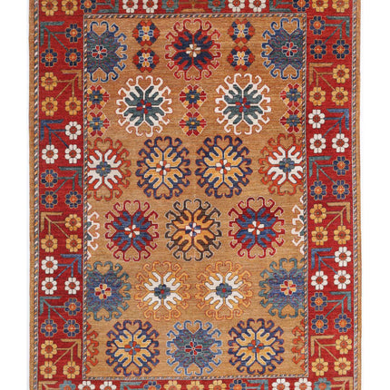 Humna 6' 10" X 9' 5" Hand Knotted Wool Rug 6' 10" X 9' 5" (208 X 287) / Gold / Wool