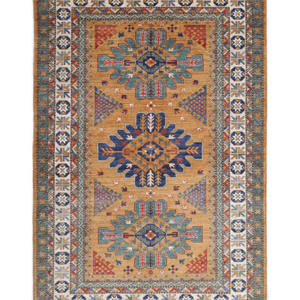 Humna 5' 11" X 9' 0" Hand Knotted Wool Rug 5' 11" X 9' 0" (180 X 274) / Gold / Wool
