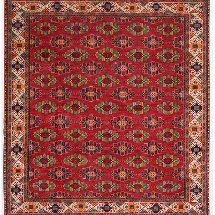 Humna 8' 3" X 9' 9" Hand Knotted Wool Rug 8' 3" X 9' 9" (251 X 297) / Red / Wool