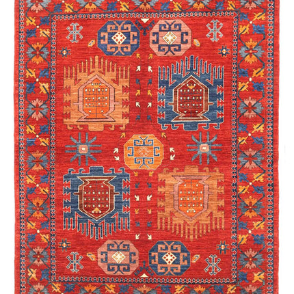 Humna 6' 9" X 8' 8" Hand Knotted Wool Rug 6' 9" X 8' 8" (206 X 264) / Rust / Wool