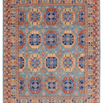 Humna 8' 0" X 9' 11" Hand Knotted Wool Rug 8' 0" X 9' 11" (244 X 302) / Teal / Wool