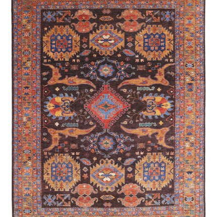 Humna 9' 1" X 12' 3" Hand Knotted Wool Rug 9' 1" X 12' 3" (277 X 373) / Brown / Wool