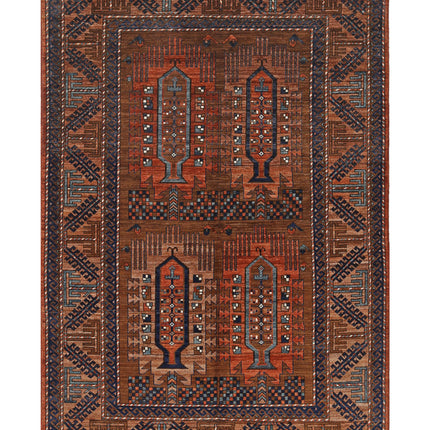 Humna 6' 0" X 8' 9" Hand Knotted Wool Rug 6' 0" X 8' 9" (183 X 267) / Rust / Wool