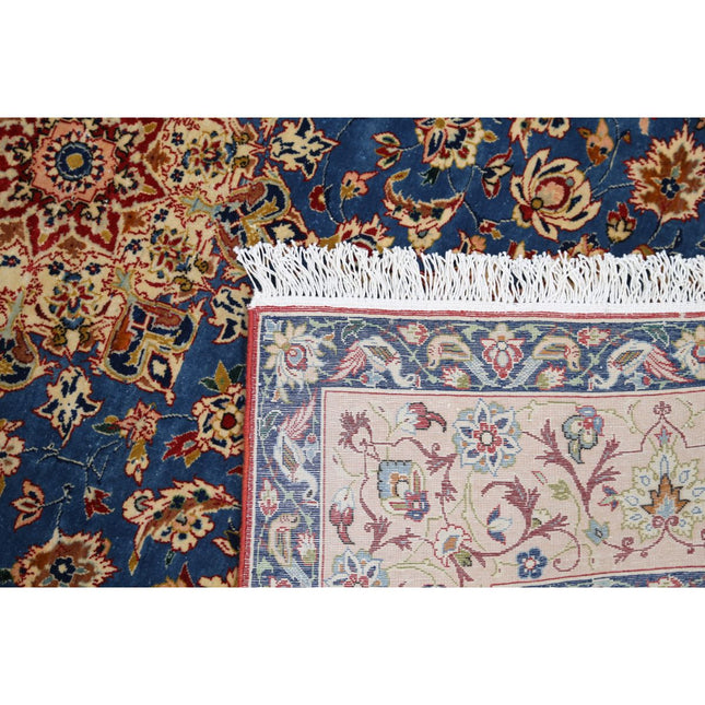 Isfahan 3' 6" X 5' 0" Hand Knotted Silk Rug 3' 6" X 5' 0" (107 X 152) / Blue / Brown