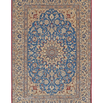 Isfahan 3' 5" X 5' 2" Hand Knotted Wool & Silk Rug 3' 5" X 5' 2" (104 X 158) / Blue / Wool & Silk
