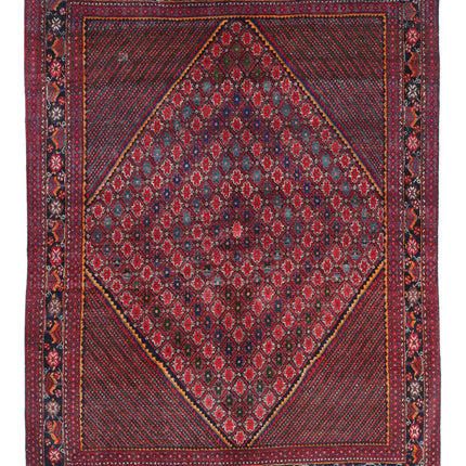 Josheghan 5' 0" X 6' 7" Hand Knotted Wool Rug 5' 0" X 6' 7" (152 X 201) / Red / Wool