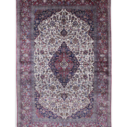 Kashan 4' 3" X 6' 8" Hand Knotted Silk Rug 4' 3" X 6' 8" (130 X 203) / Ivory / Silk