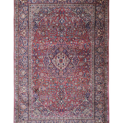 Kashan 4' 2" X 6' 6" Hand Knotted Silk Rug 4' 2" X 6' 6" (127 X 198) / Red / Silk