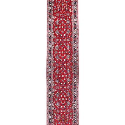 Kashan 2' 4" X 10' 10" Hand Knotted Wool Rug 2' 4" X 10' 10" (71 X 330) / Blue / Wool