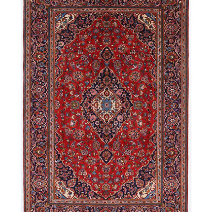 Kashan 7' 11" X 11' 8" Hand Knotted Wool Rug 7' 11" X 11' 8" (241 X 356) / Red / Wool